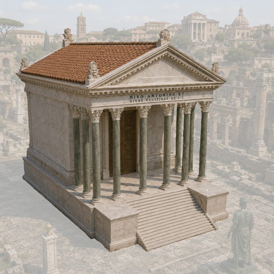 Reconstruction of the Temple of Antoninus and Faustina