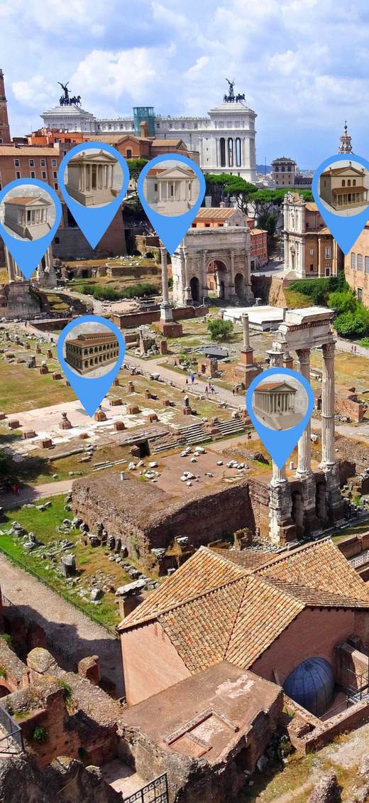 Exploring the Roman Forum on site with the app
